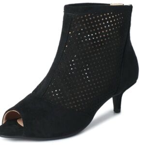 INC International Concepts Black Peep-Toe Heeled Boots  NWOT